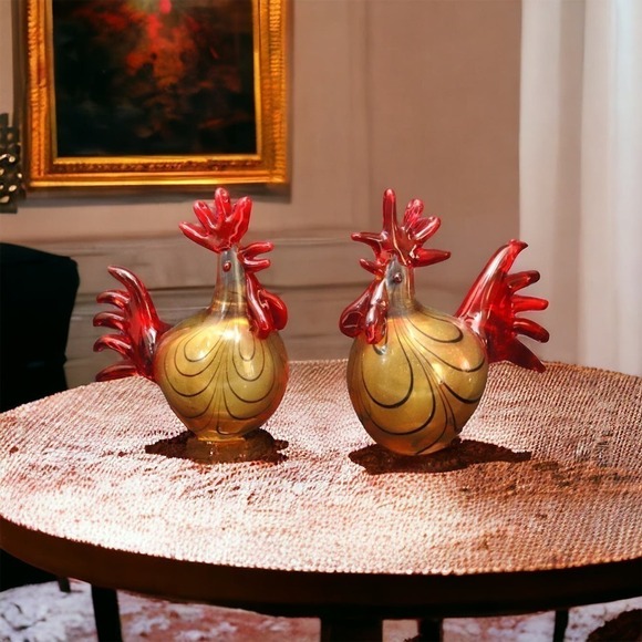Murano art glass Rooster Sculpture - Picture 2 of 6